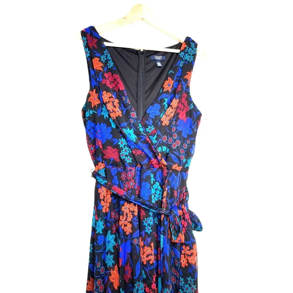 CHAPS Big Girls Sleeveless Maxi Dress by Ralph Lauren Floral Asymmetrical Hem16